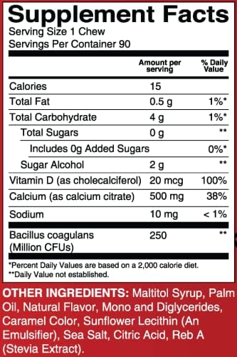 BariatricPal 90-Day Bariatric Vitamin Bundle (Multivitamin ONE 1 per Day! Capsule with 60mg Iron and Calcium Citrate Soft Chews 500mg with Probiotics - Caramel Apple)