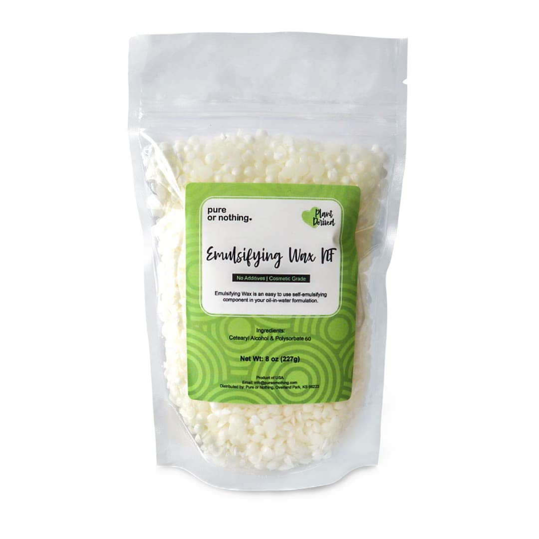 Pure or Nothing | Non-GMO Emulsifying Wax NF Pastilles - 8 oz. | Product of USA | 100% Natural Plant Derived | For Lotion, Cream