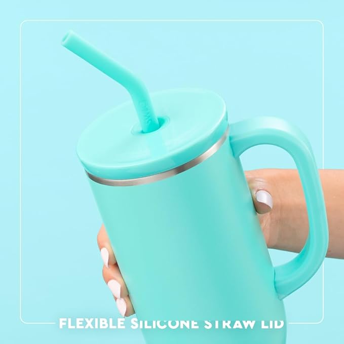 Swig Life 30oz Mega Mug, 30 oz Tumbler with Handle and Straw, Cup Holder Friendly, Dishwasher Safe, Extra Large Insulated Tumbler, Stainless Steel Water Bottle (Roller Rink)