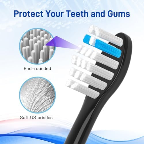 Toothbrush Heads Replacement Compatible with TAO Clean Electric Toothbrush, Black, 10 Pack