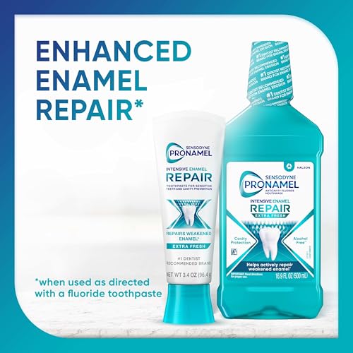 Sensodyne Pronamel Intensive Enamel Repair Toothpaste for Sensitive Teeth, to Reharden and Strengthen Enamel, Extra Fresh - 3.4 Ounces (Pack of 4)