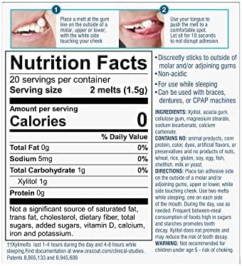 Oracoat XyliMelts for Dry Mouth Night Time or Day - Moisturizing Dry Mouth Adhering Discs, Sugar Free with Xylitol, 40 Count - 4 Pack, Slightly-Sweet Flavor, 8-Hour Relief