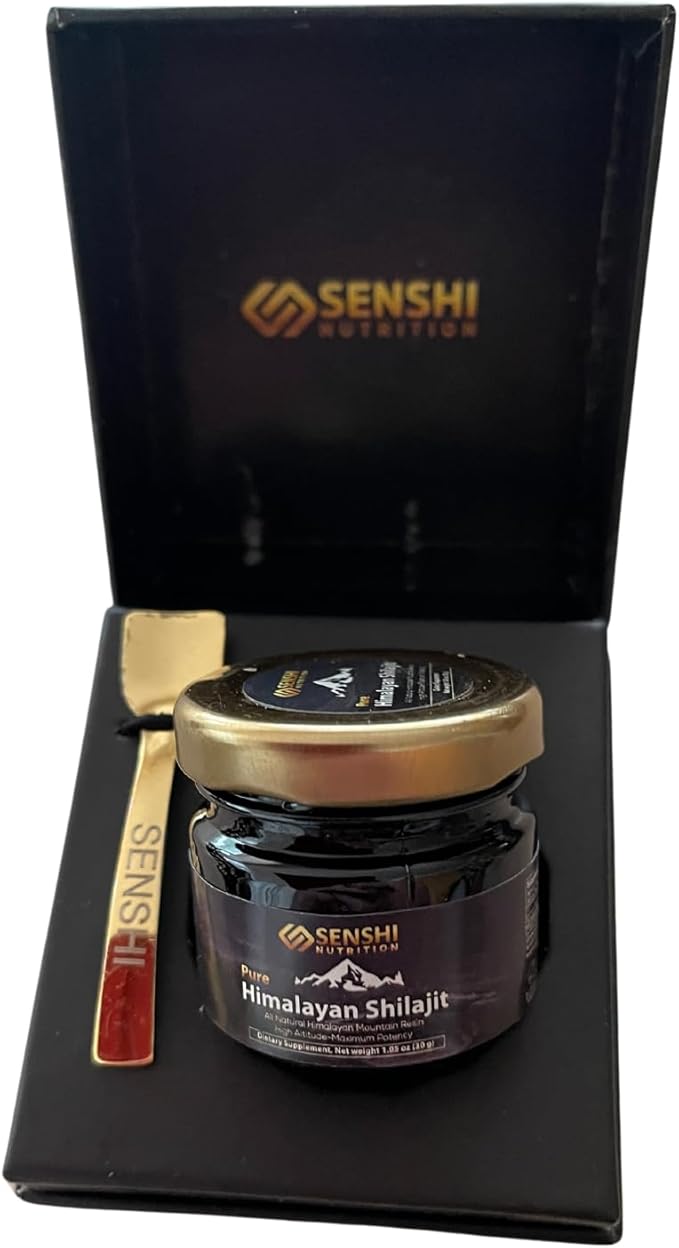 Shilajit - All Natural Maximum Potency Himalayan Mountain Resin from High Altitude - 100% Pure Shilajit with Fulvic Acid & 85+ Trace Minerals Complex - 1 oz / 30 g with Free Spoon Included