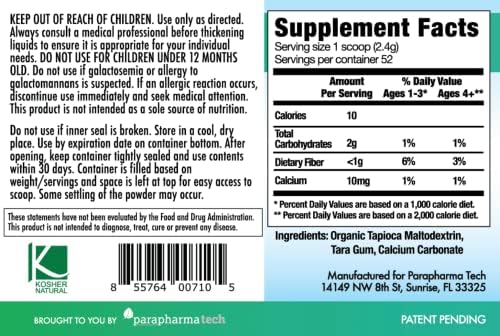 Purathick Natural Thickener, 4.4 oz, Thickens Hot and Cold Liquids for People with Dysphagia