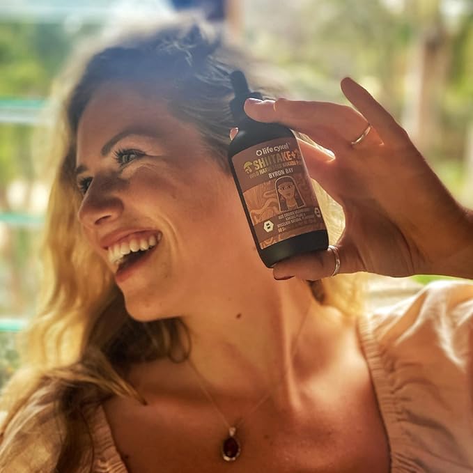 Lifecykel - Shiitake Mushroom Extract with Kakadu Plum - Advance Organic Mushroom Supplement for Hair, Nail and Skin - Potent Vitamin C Immune Boost for Adults - 4 Fl Oz