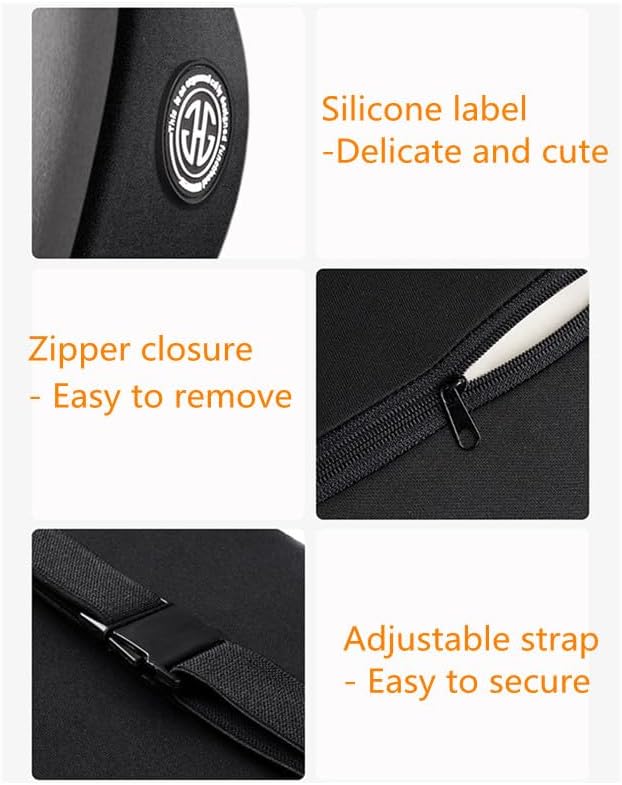 Car Lumbar Support Pillow and Car Neck Pillow Kit, Ergonomic Car Seat Headrest & Lumbar Cushion with Adjustable Strap for Neck Back Pain Relief, for Office Chair/Truck/Wheelchair (Black)