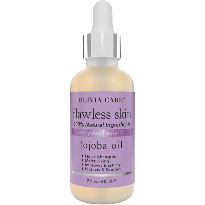 Olivia Care Flawless Essential Facial Oil 100% Natural. Nourishing, Plump, Reviving, Hydrating, Calming & Soothing. Stabilize & Retain Moisture (Jojoba)
