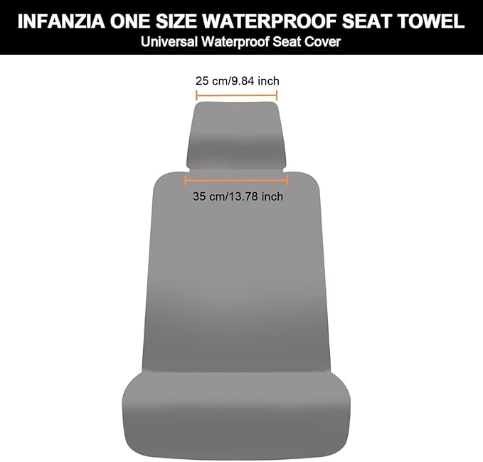 INFANZIA Premium Waterproof Seat Cover Towel Protector Neoprene Universal Fit, Upgraded 100% Washable & Removable Non-Slip Sweat Carseat Towel Covers, Perfect for Gym/Yoga/Workout（Purple,2PCS