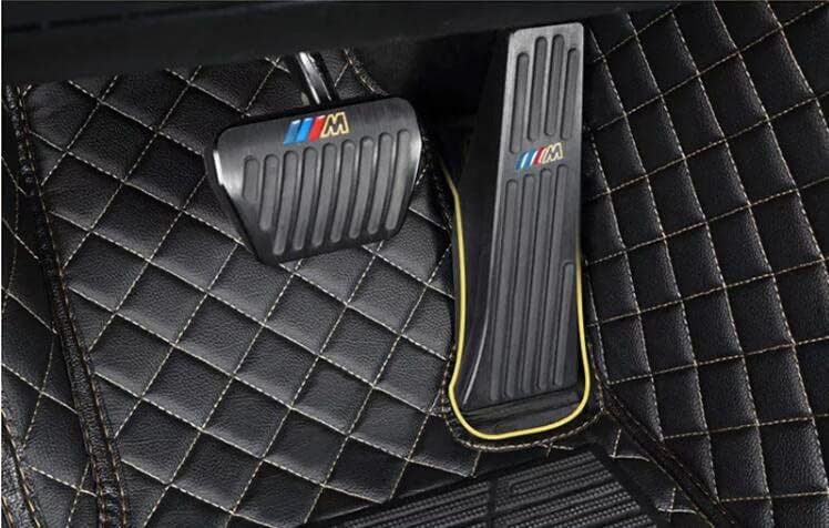Custom All-Weather Protection Leather Car Floor Mats for Cars Sedan SUV Sports Car Waterproof Floor Mat (Black+Orange)