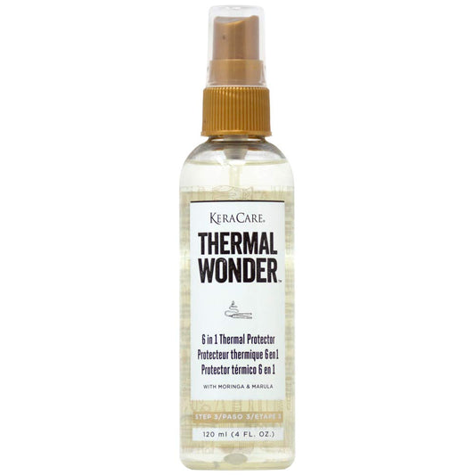 Keracare Thermal Wonder 6 In One Thermal Protector - 4 Oz - With Moringa And Marula For Moisture - Heat Protector - Leave In Con