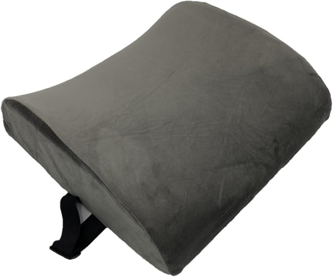 Bookishbunny 2pc Memory Foam Seat Chair Waist Lumbar Back Support Cushion Pillow Car Office Home (Gray)