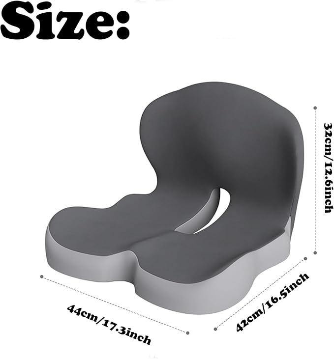 Back and Seat Cushion, Car Seat Cushion for Cars with Lumbar Support,Seat Cushion for Truck Driver, Ergonomic Memory Foam Non Slip Seat Skin with Back Support for Office Chair, Car Seat(C Type)