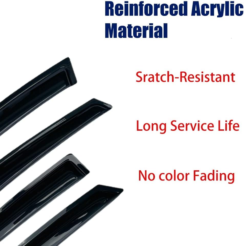 Side Window Visor Wind Deflector, 2pc in-Channel Nice Rain Guards Set fit for 1993-2011 Ford Ranger,1994-2010 Mazda B2300/B4000,1994-2008 Mazda B3000 with Standard/Extended Cab|92083