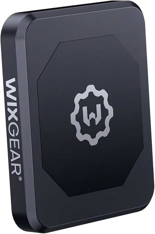 WixGear Rectangle Flat Stick On Dashboard Magnetic Car Mount Holder for Cell Phones and Mini Tablets with Fast Swift-Snap Technology - Extra Slim