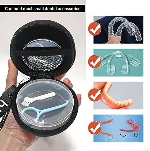 Orthodontic Retainer Organizer Bag Aligner Case Travel Pack Mouth Guard Box (Black Regular)