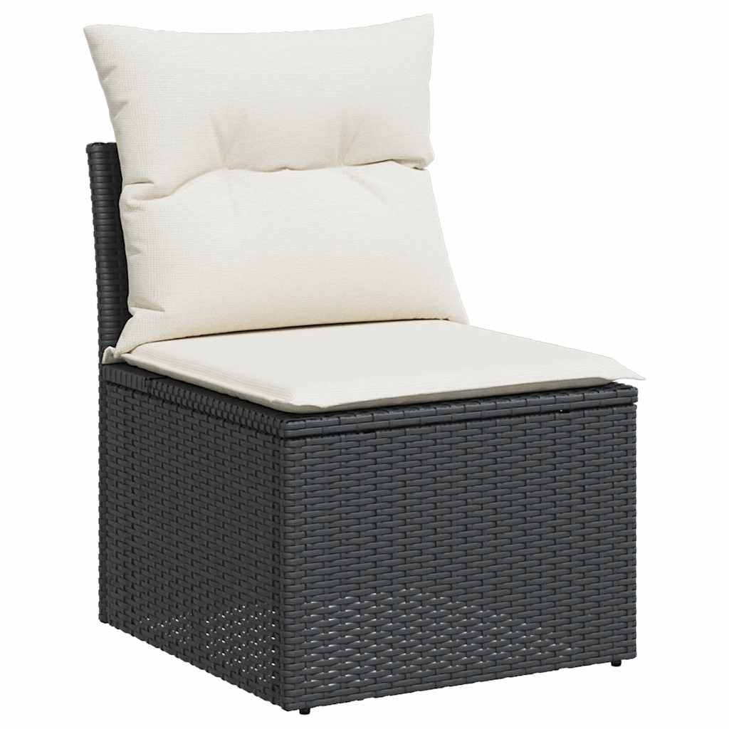 vidaXL Garden Sofa Set Black and White