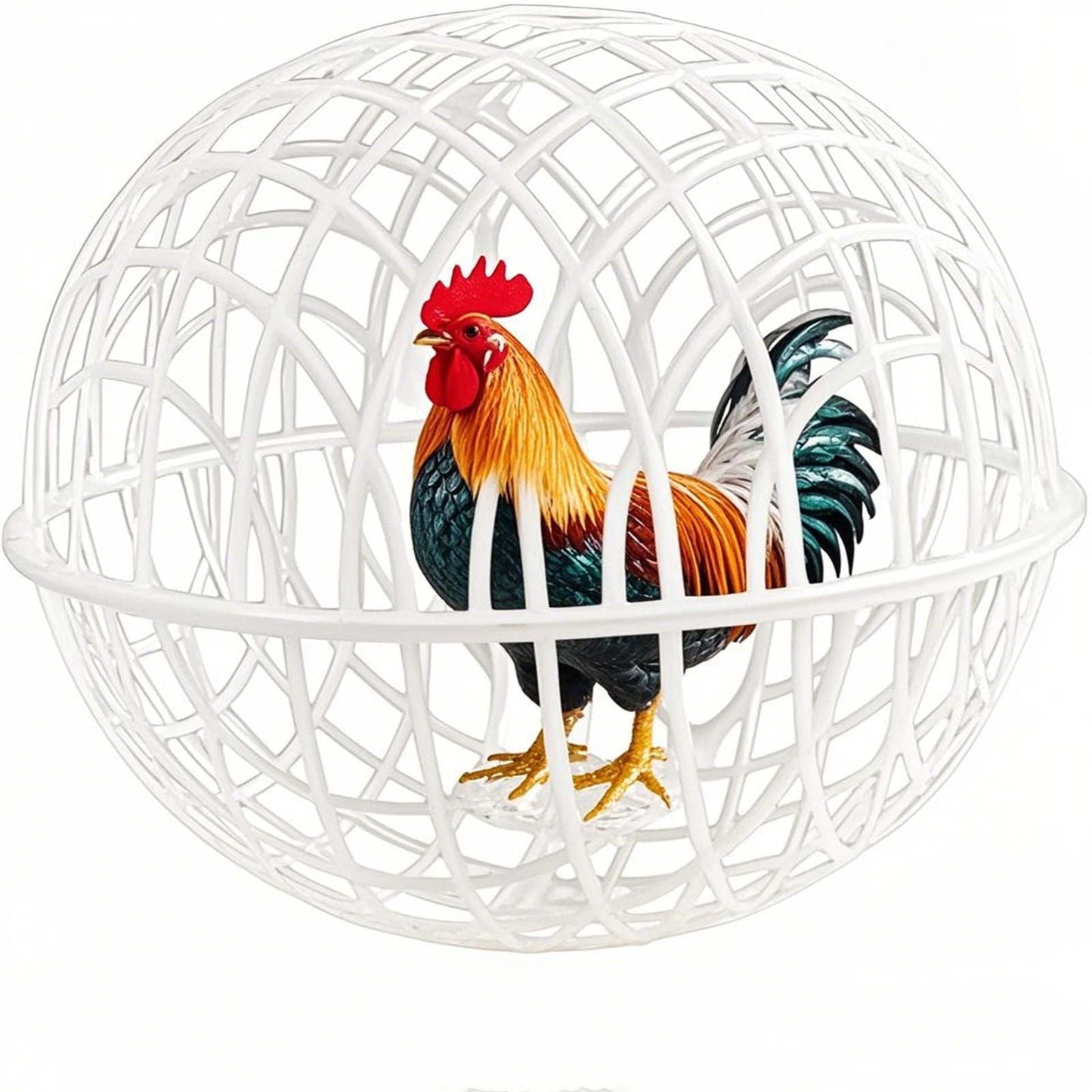 JIANGSS Chicken Coop Circular Cage For Mobile Poultry Fence Detachable Cage For To Dogs From Biting And Horses From Trampling Suitable For Chicks Rabbits And Birds,White,Medium