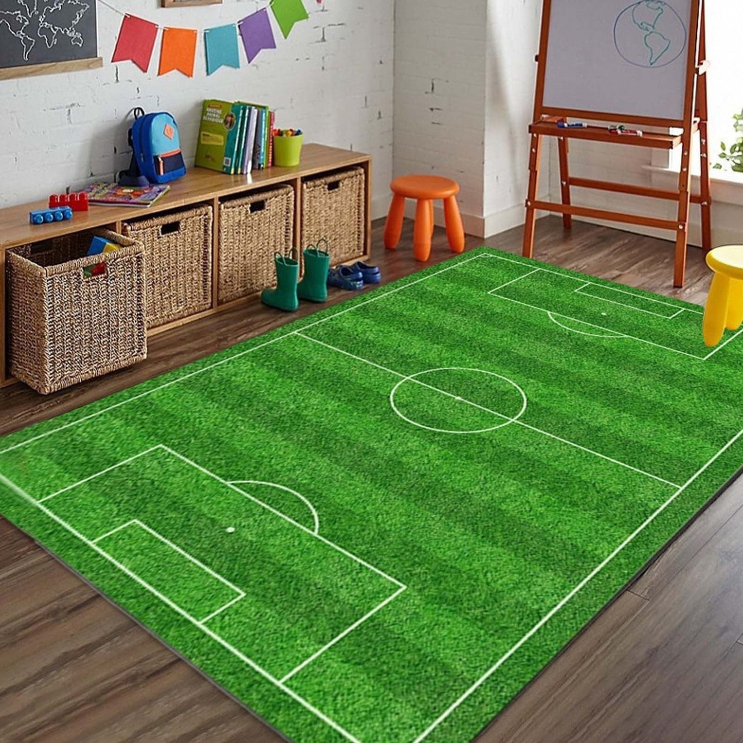 LuxeLiving Indoor/Outdoor Area Soft Rug, Football Field Grass Floor Rug, 100% Polyester Non-Slip, for Living Room Coffee Table Home Decoration Gifts, 39.37x78.74in