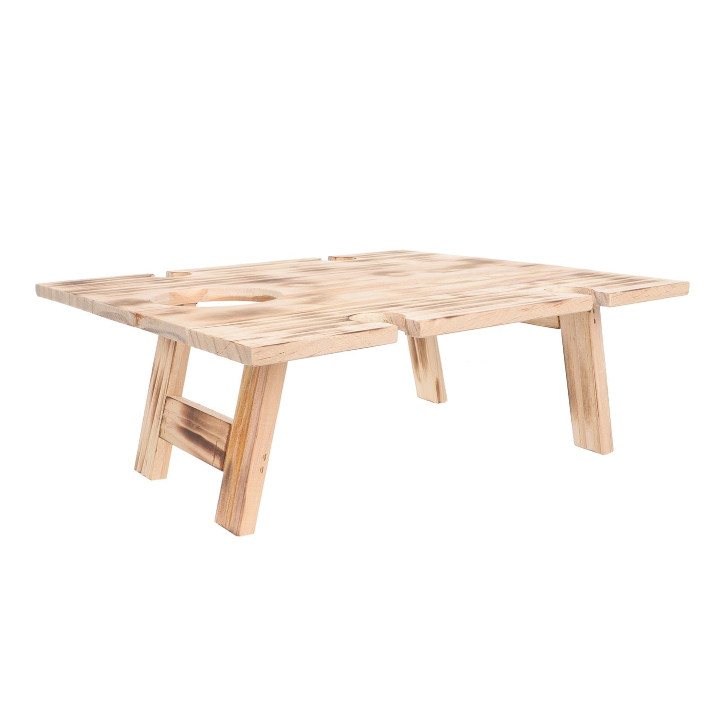 TAILTOSS 1Pcs Brown Wooden Stable Folding Table for Outdoor Activities Camping Dining Table 13.36X11.79X5.11in