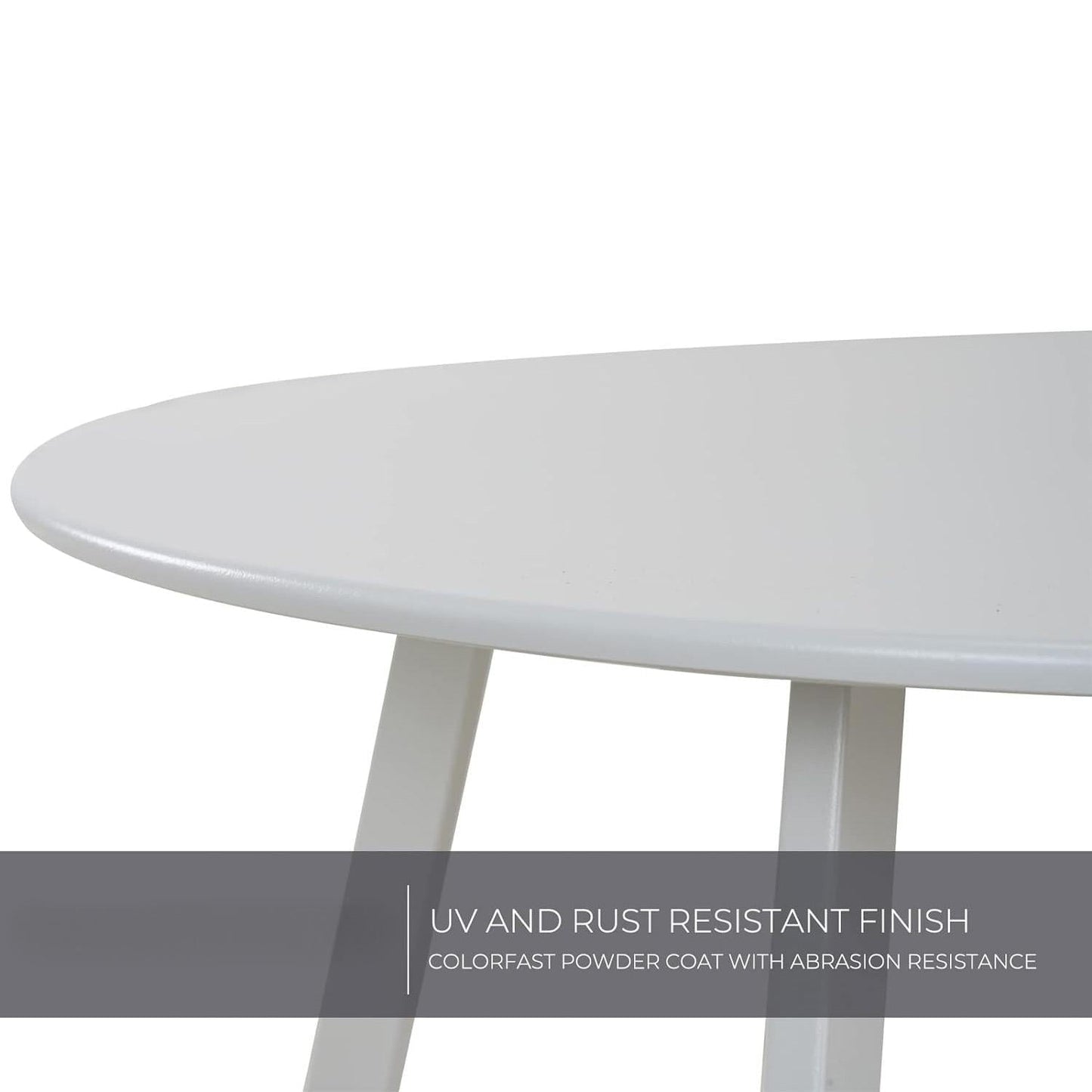 Simple Round Accent Table - Three-Legged Design with Black Non-Slip Pads, Versatile for Living Spaces/Office (Modern Decor) - White