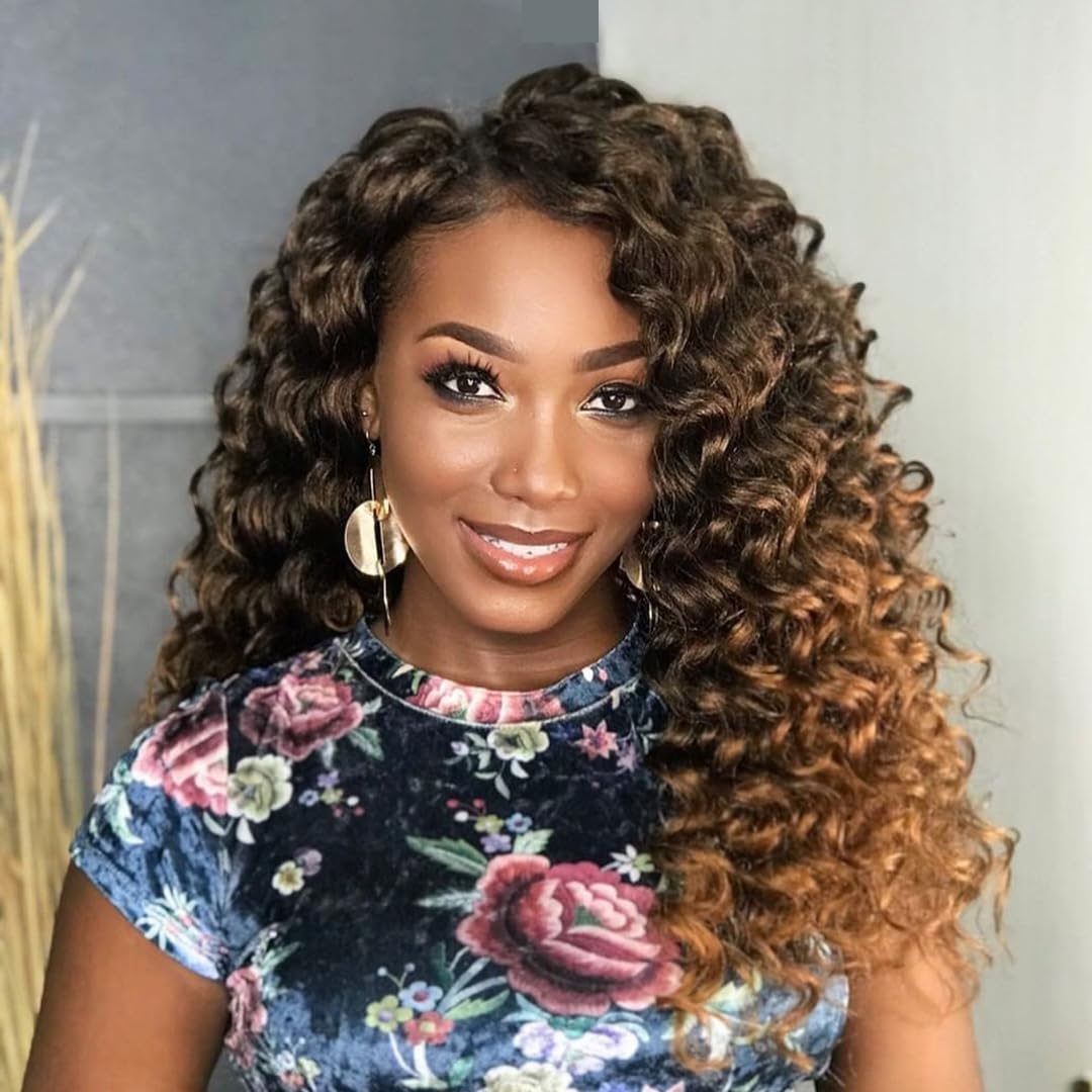 Ocean Wave Crochet Hair 14Inch 7Packs Curly Crochet Hair For Black Women Deep Twist Crochet Synthetic Hair Extensions T30