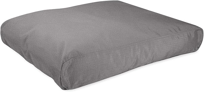 K9 Ballistics Tough Rectangle Pillow Dog Bed - Removable Cover, Washable, Durable & Water Resistant Bed for Big Dogs, Size: Large (40"x34"), Light Gray Velvet