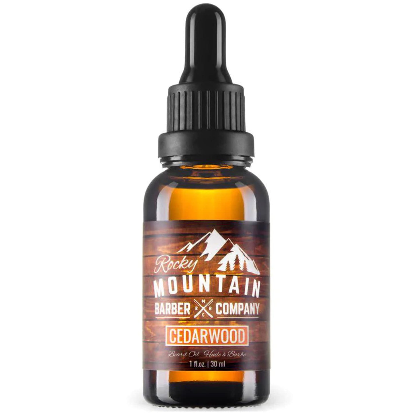 Rocky Mountain Barber Company Mens Cedarwood Beard Oil - Featuring Grapeseed Oil, Coconut Oil, Argan Oil and Real Cedarwood Esse