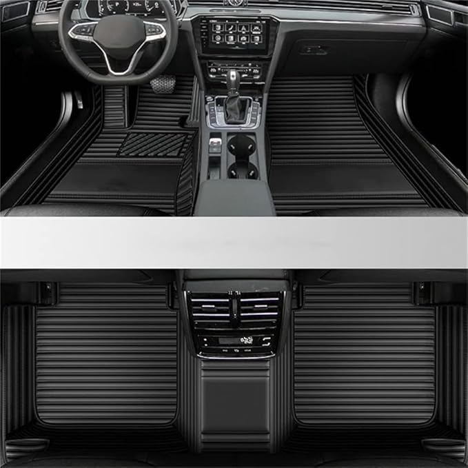 Custom Car Mats All Weather Fit Automotive Floor Mats PU Leather Protector Mat for Most Sedan, SUV, Truck Floor Mats (3D Black car mats)