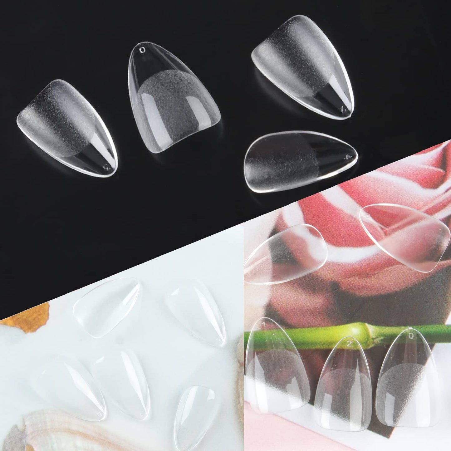 UNA GELLA Square Toe Nail Tips | 504 Pcs Soft Gel Full Cover | DIY Pedicure