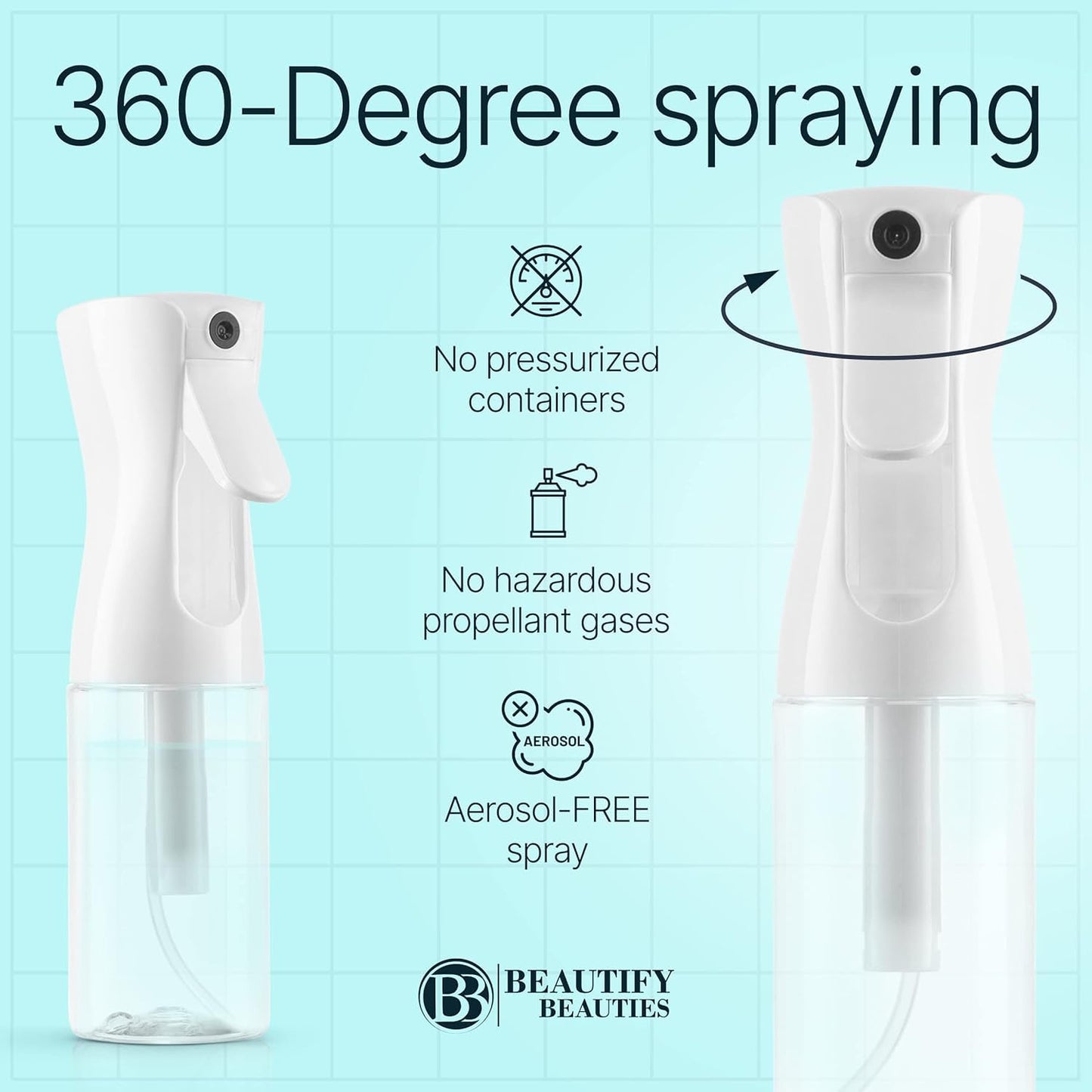 Ultra Fine Continuous Hair Spray Bottle | 6.8 Oz | White | Misting & Styling