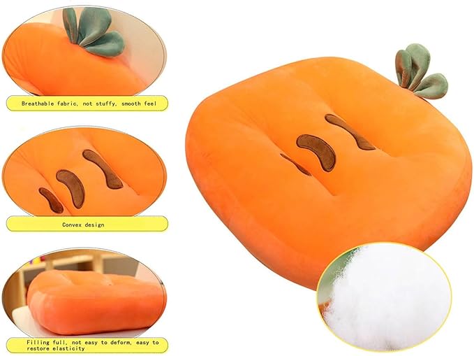 Cartoon Plush Car Booster Seat Cushion, Cute Funny Car Seat Cushion Heightening,Chair Cushion for Office Sofa Living Room (Strawberry)