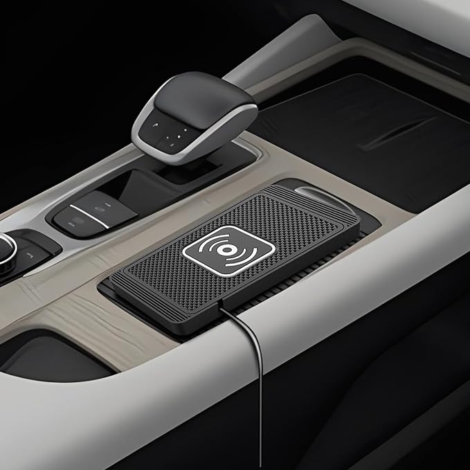 Wireless Charging Pad for Car for Genesis G70 G80 GV60 GV80 G90 EQ900 G90L EQ900L, 15W Fast Wireless Charger Mat Non-Slip Silicone Car Center Console Phone Charging Pad,B/15W-USB