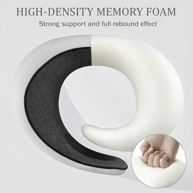 Neck Travel Pillow |100% Pure Memory Foam Neck Pillow Comfortable & Breathable Cover, Machine Washable for Travel, Airplane, Car Rides, & Home Use, Travel Kit with Eye Masks, Earplugs, & Bag (Pink)