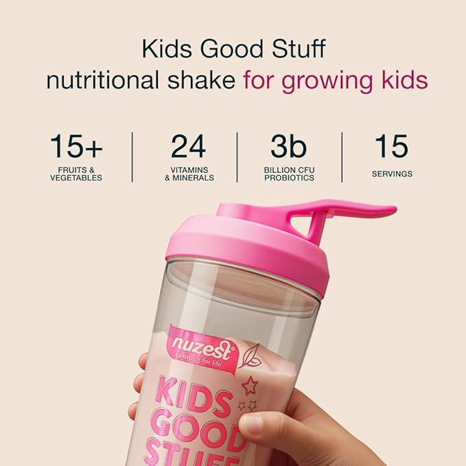 Nuzest - Kids Good Stuff - Vegan Smoothie Mix - Wild Strawberry - Multivitamin Nutritional Supplement Protein Shake - Dairy Free - Supporting Growth and Development - 0.5 Oz (1 Serving)