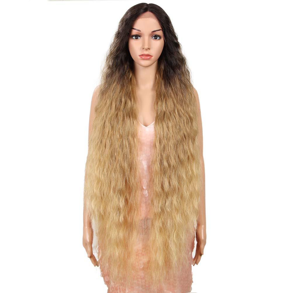 Style Icon 41    Lace Front Wigs Long Wavy Synthetic Wigs With Baby Hair Half Hand Tied 130% Density Wigs (41'', Tat6/27/24E)