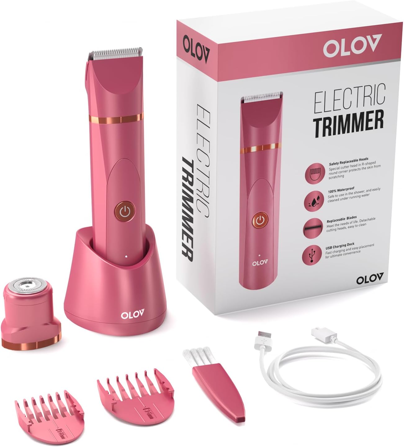Electric Body Hair Trimmer | Groin & Bikini Trimmer for Men & Women | Waterproof, USB Rechargeable
