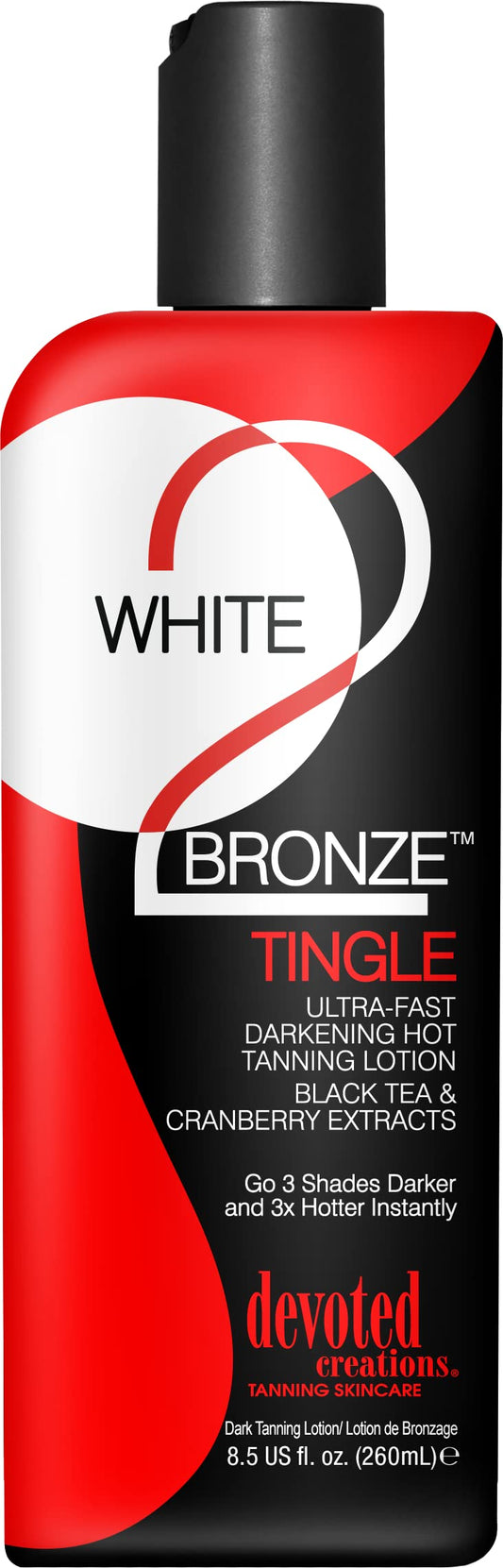 Devoted Creations White 2 Bronze, Tingle, Ultra Fast, Darkening Lotion 8.5 Oz.