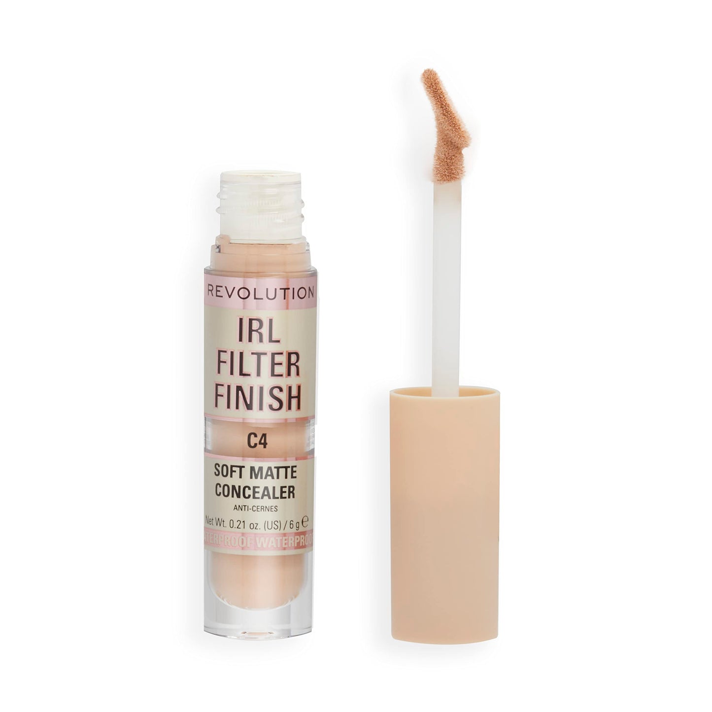 Revolution, Irl Filter Finish Concealer, Full Coverage, Oil-Free, Long-Lasting & Lightweight Formula, Infused With Hyaluronic Ac