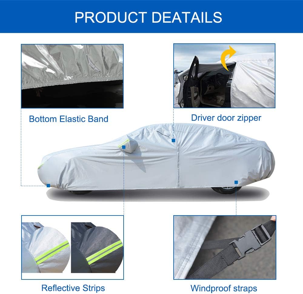 KouKou Oxford SUV Car Cover Custom Fit Porsche Cayenne from 2002 to 2025, Waterproof All Weather with Zipper Door, Sun Rain Dust Snow Protection. (Ships from US Warehouse, Arrive Within 3-7 Days)
