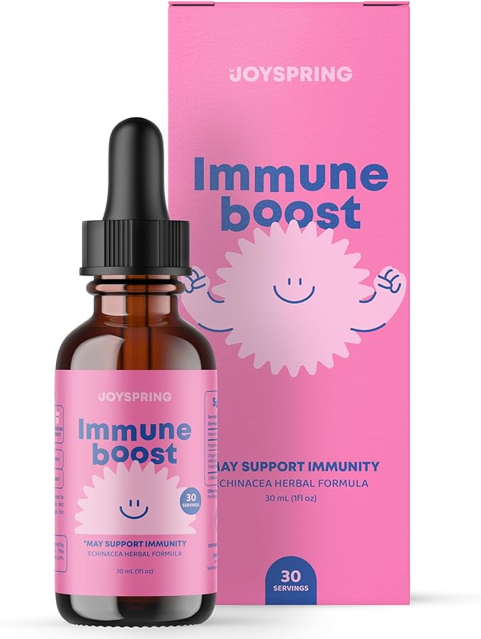 JoySpring Zinc with Vitamin C Liquid Supplement Immune Support for Kids, 1 fl oz
