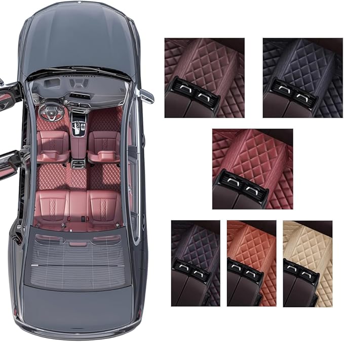 Custom Personalized Floor Mats for Cars，Luxury Full Coverage All Weather Car Floor Mats，Anti-Slip Leather Car Mat Set ，Custom Floor Mats for 99% of Cars, Trucks & SUVs (3D Blue and Black)