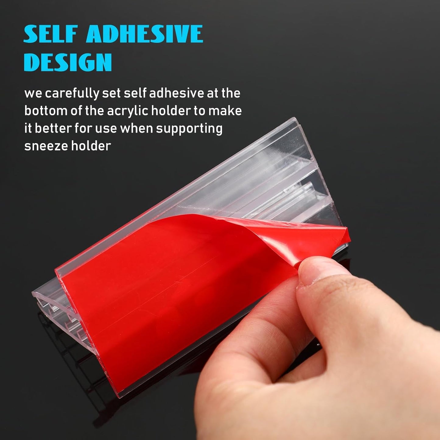 Fulmoon 100 Pcs Sign Holder, Adhesive Base Sign Holders Multiple Uses for Counters, Warehouses, Base Holders with Strong Adhesive (1*6in)