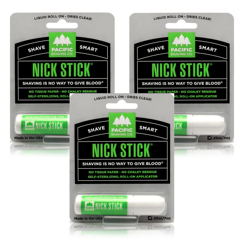 Pacific Shaving Company Nick Stick - A Shave Essential - Puts Nicks In Their Place - Liquid Roll-On Applicator, Dries Clear - Wi