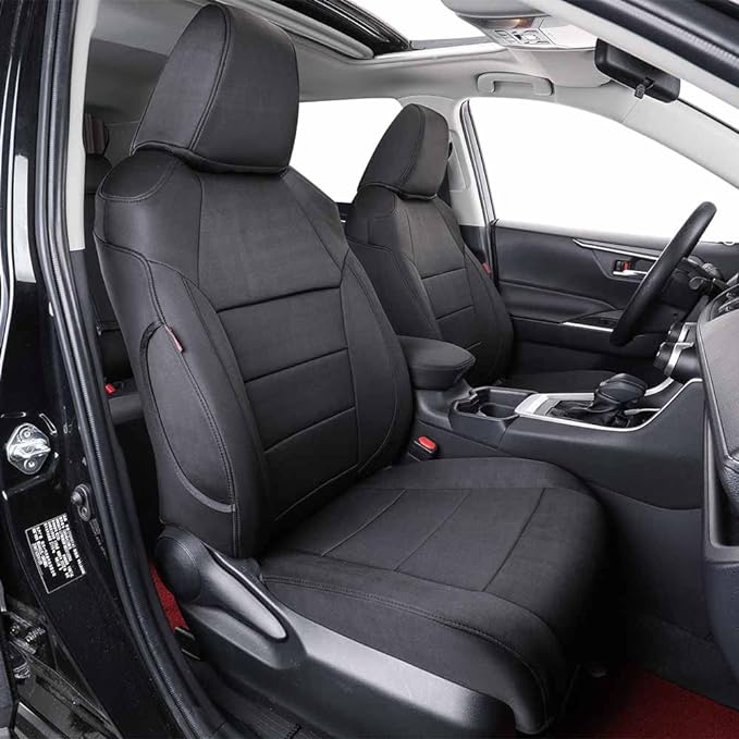 EKR Rav4 Seat Covers Custom Fit for Toyota Rav4 (Hybrid) SE/XSE & (PHEV) GR Sport 2026,Car Seat Cover Full Set for SUV,Water-Resistant, Non-Slip, Easy Clean,Neoprene(Black)