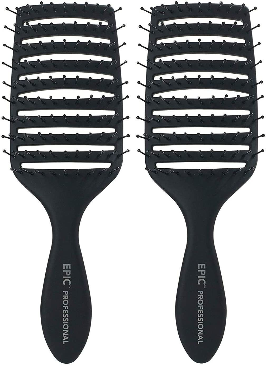 Epic Professional Quick Dry Hair Brush (Black)2 Pack