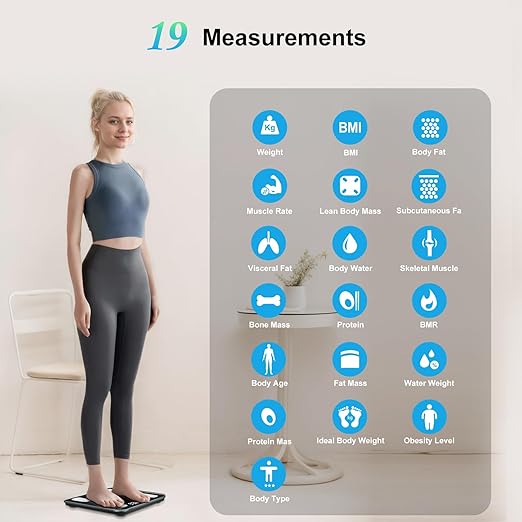 Body Fat Scale, High-Precision Body Analysis Scale 180kg/400lb, Smart Body Scale Digital with APP for Body Fat, BMI, Muscle Mass, BMR, Protein, Batteries Included
