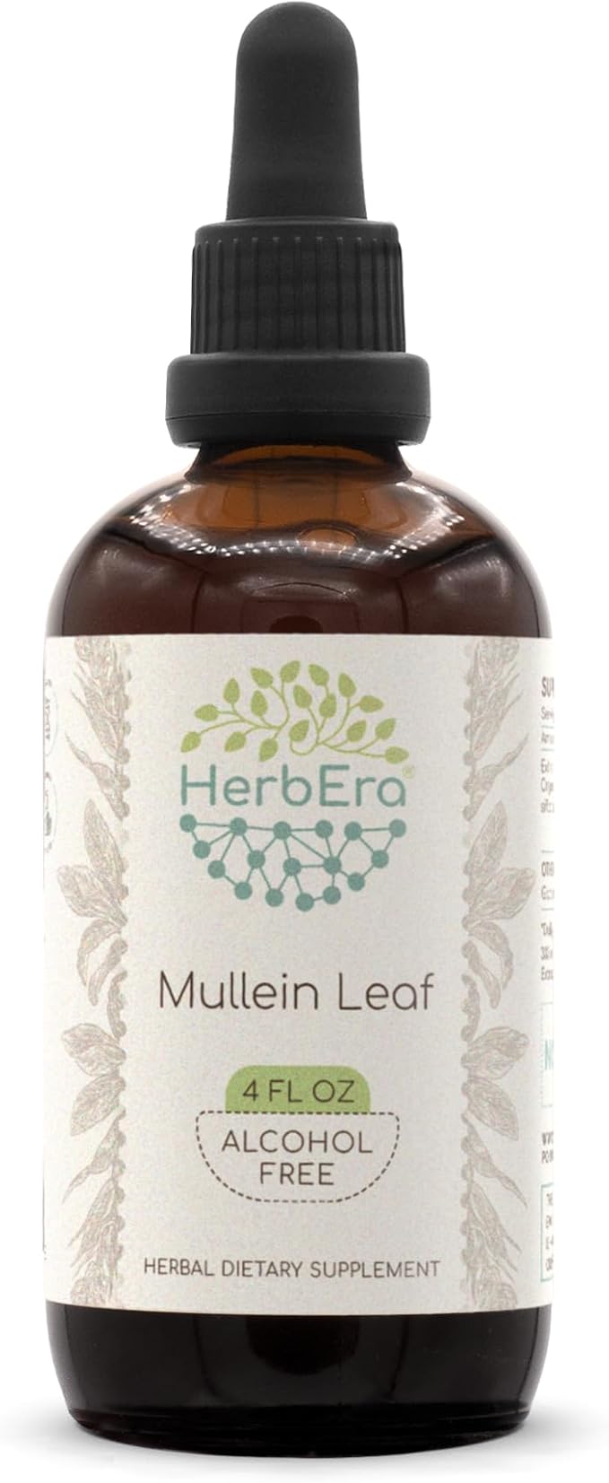 Mullein Leaf B120 Alcohol-Free Herbal Extract Tincture, Super-Concentrated Mullein (Verbascum thapsus) Dried Leaf (4 fl oz)
