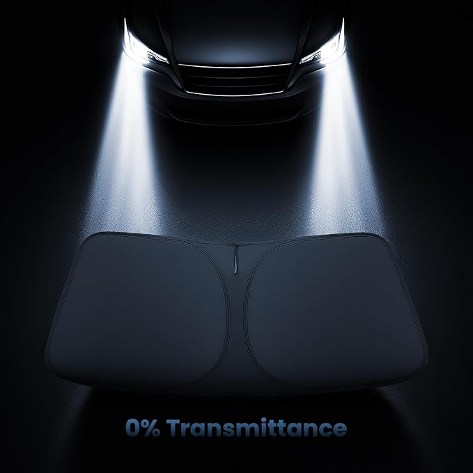Windshield Sunshade for Chevrolet Equinox 2018-2023, 2024, 2025, 2026 – No-Light-Pass Technology, Mirror Cut-Out, Blocks 99% UV Rays – Fade-Resistant, Easy-Fold Chevy Equinox Windshield Sun Shade