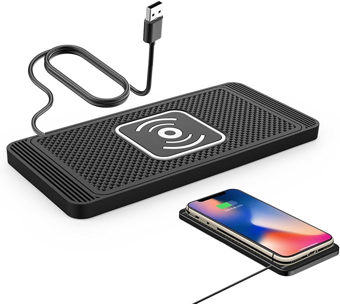 Car Wireless Charger Pad for Subaru Outback 2009-2019 2020 2021 2022 2023-pr, Fast 15W Slim Qi Wireless Charging Pad with USB/Type-C Cable Non-Slip Charging Mat for Car,15W-USB