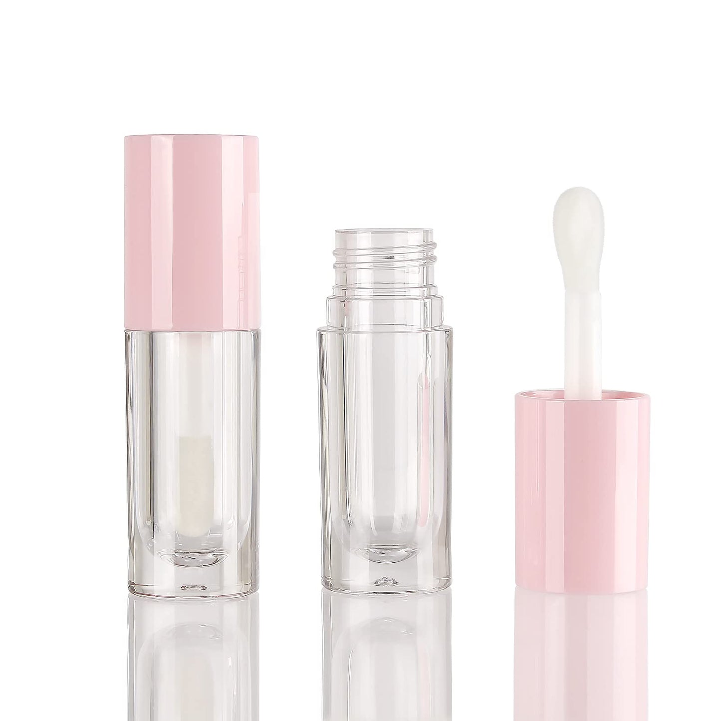 Cosidea 50Pcs Empty Pink 6Ml Big Doe Foot Wand Lip Gloss Tubes Round Chunky Lipgloss Tubes Containers Wholesale With Thick Large